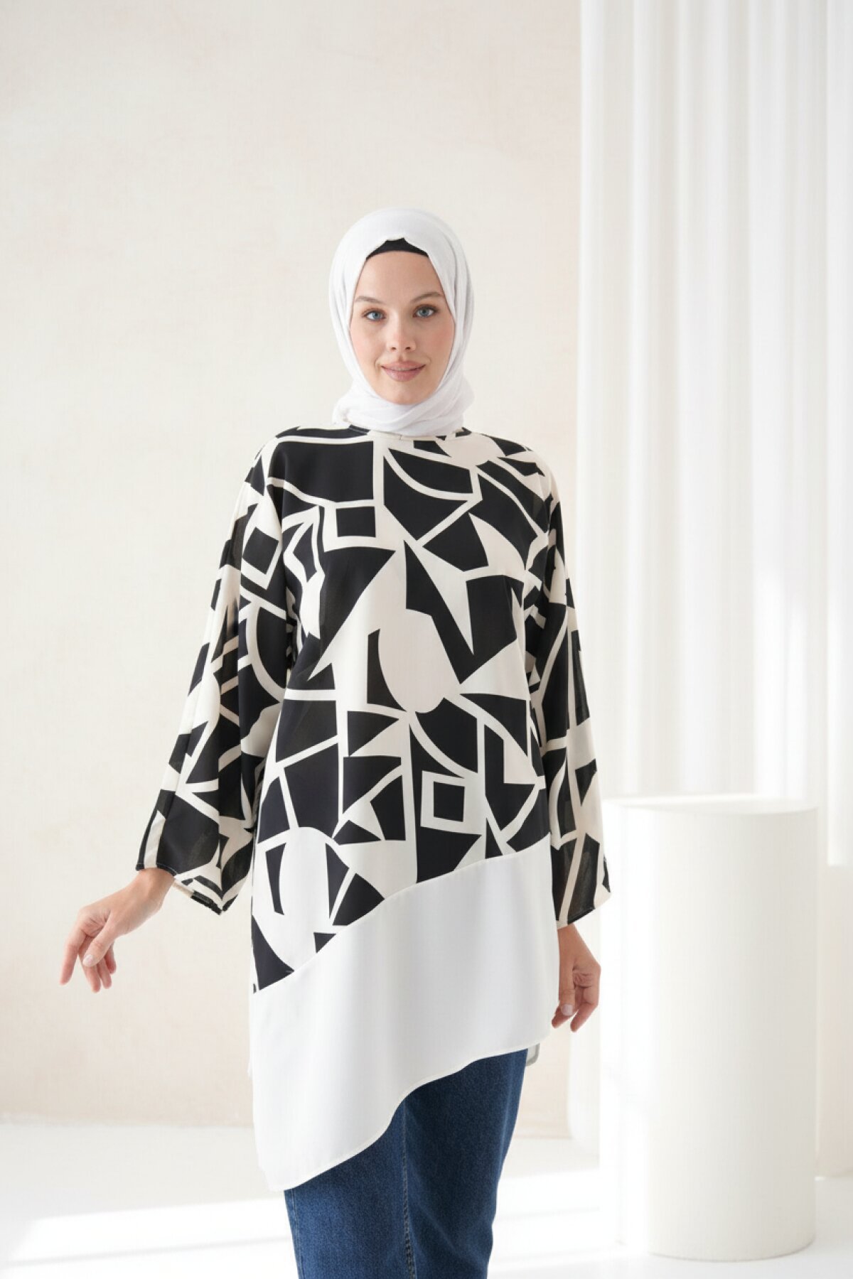 Blouse Tunic - Black Ecru - Tuncay