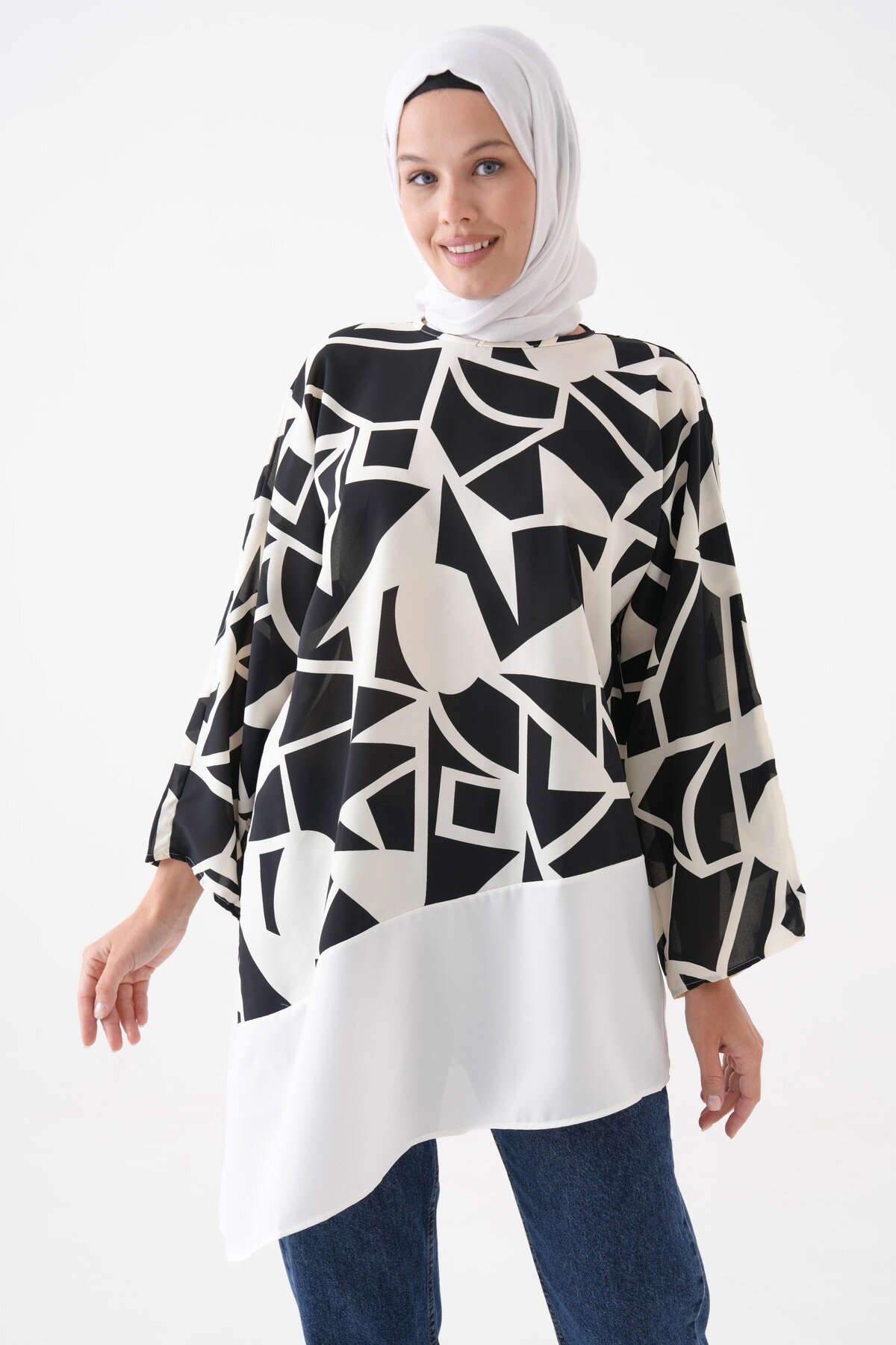 Blouse Tunic - Black Ecru - Tuncay