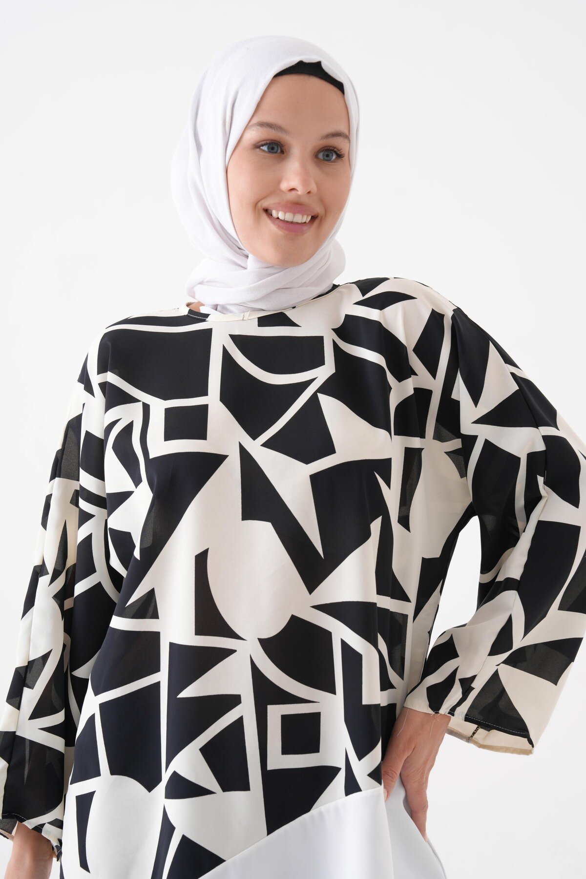 Blouse Tunic - Black Ecru - Tuncay