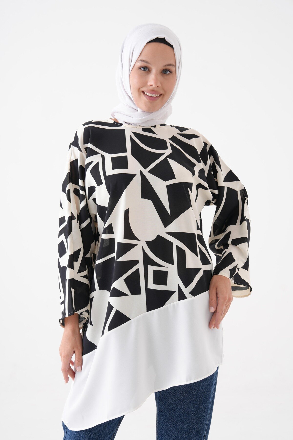 Blouse Tunic - Black Ecru - Tuncay