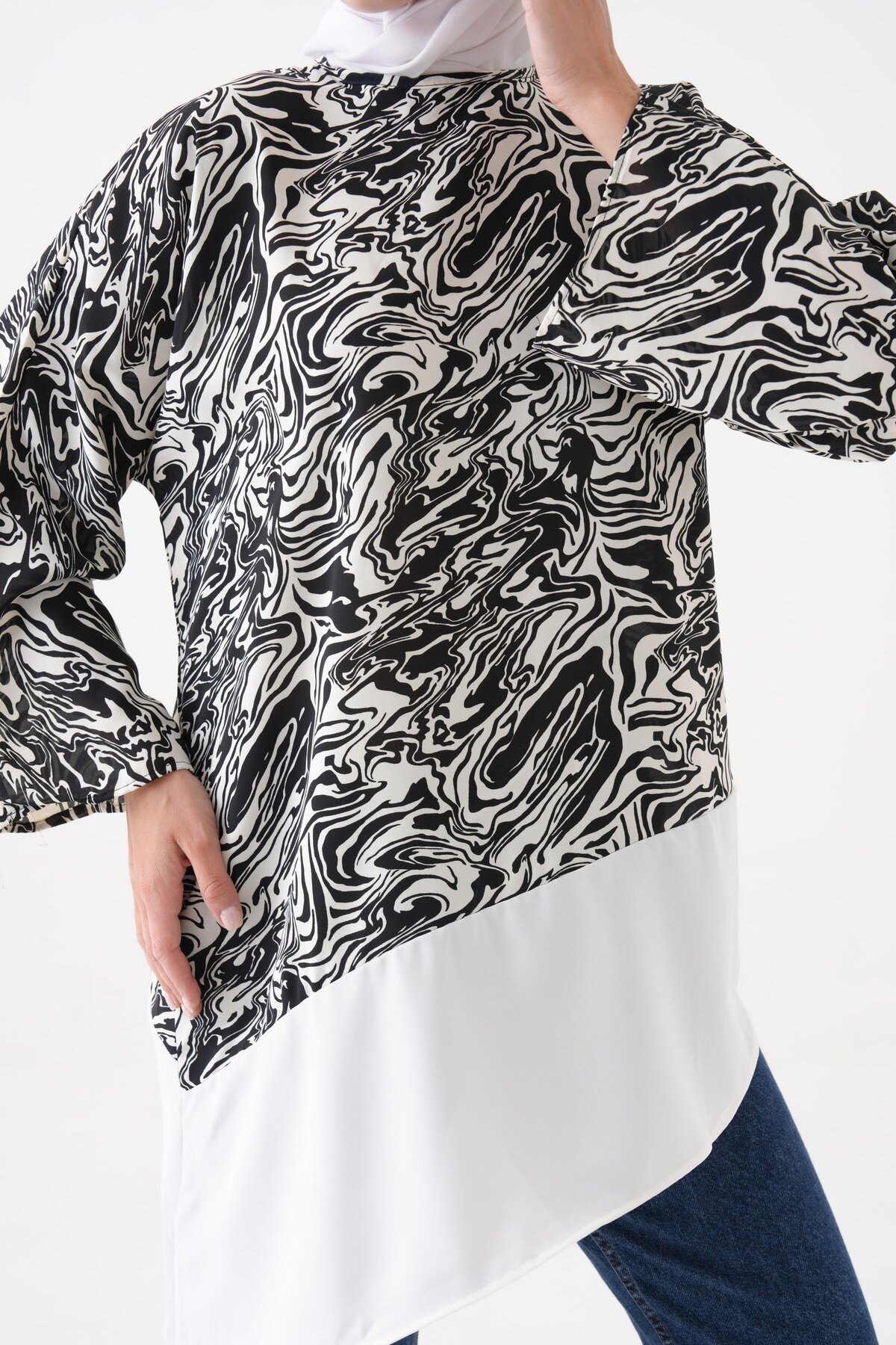Blouse Tunic - Black Ecru - Tuncay