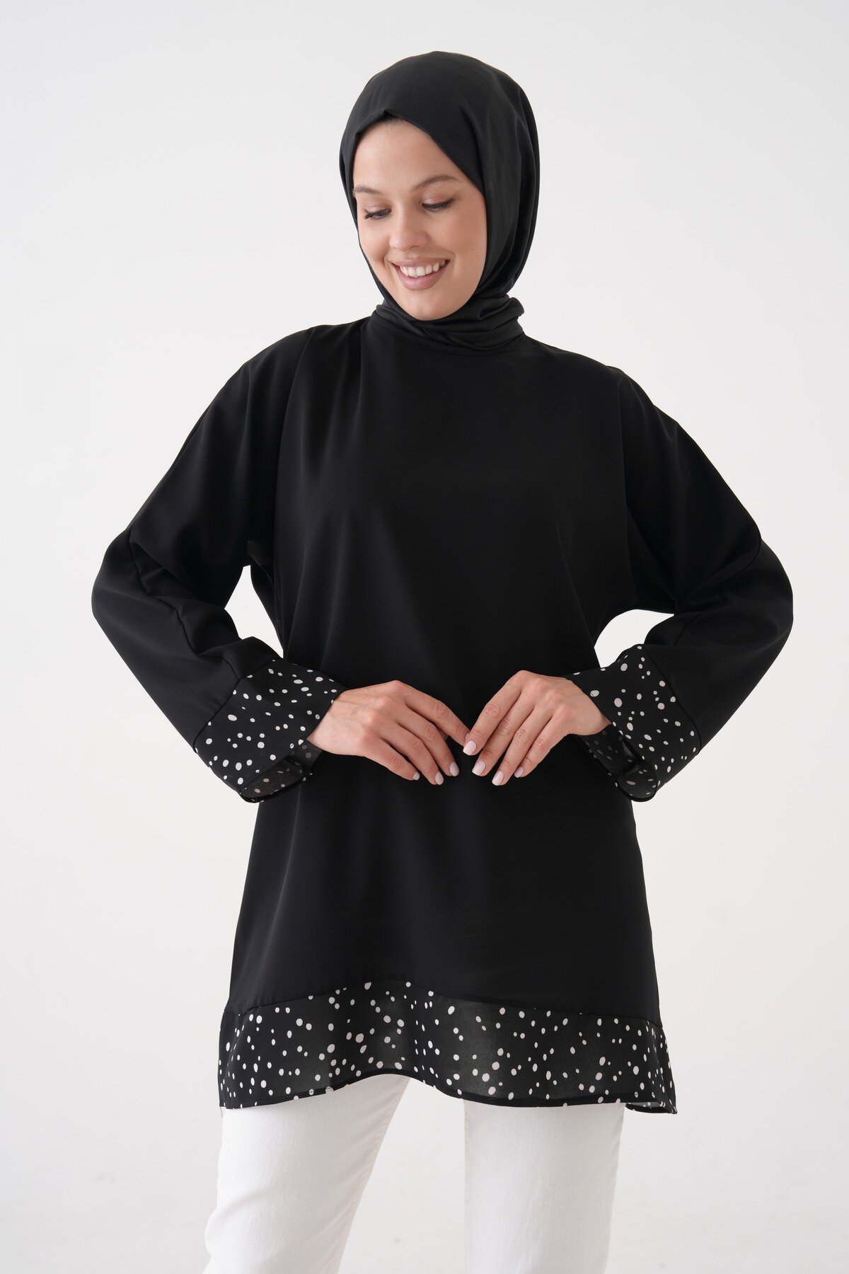 Siyah Ekru Tunik - Tuncay