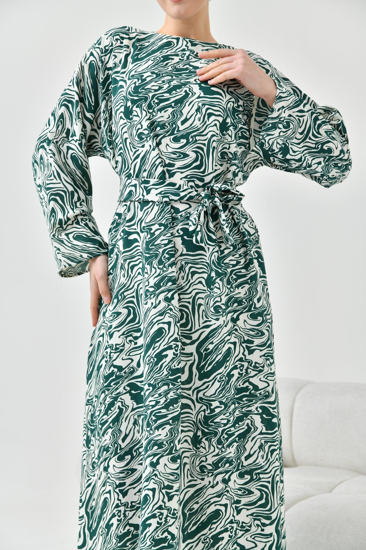 Modest Dress - Green - Tuncay