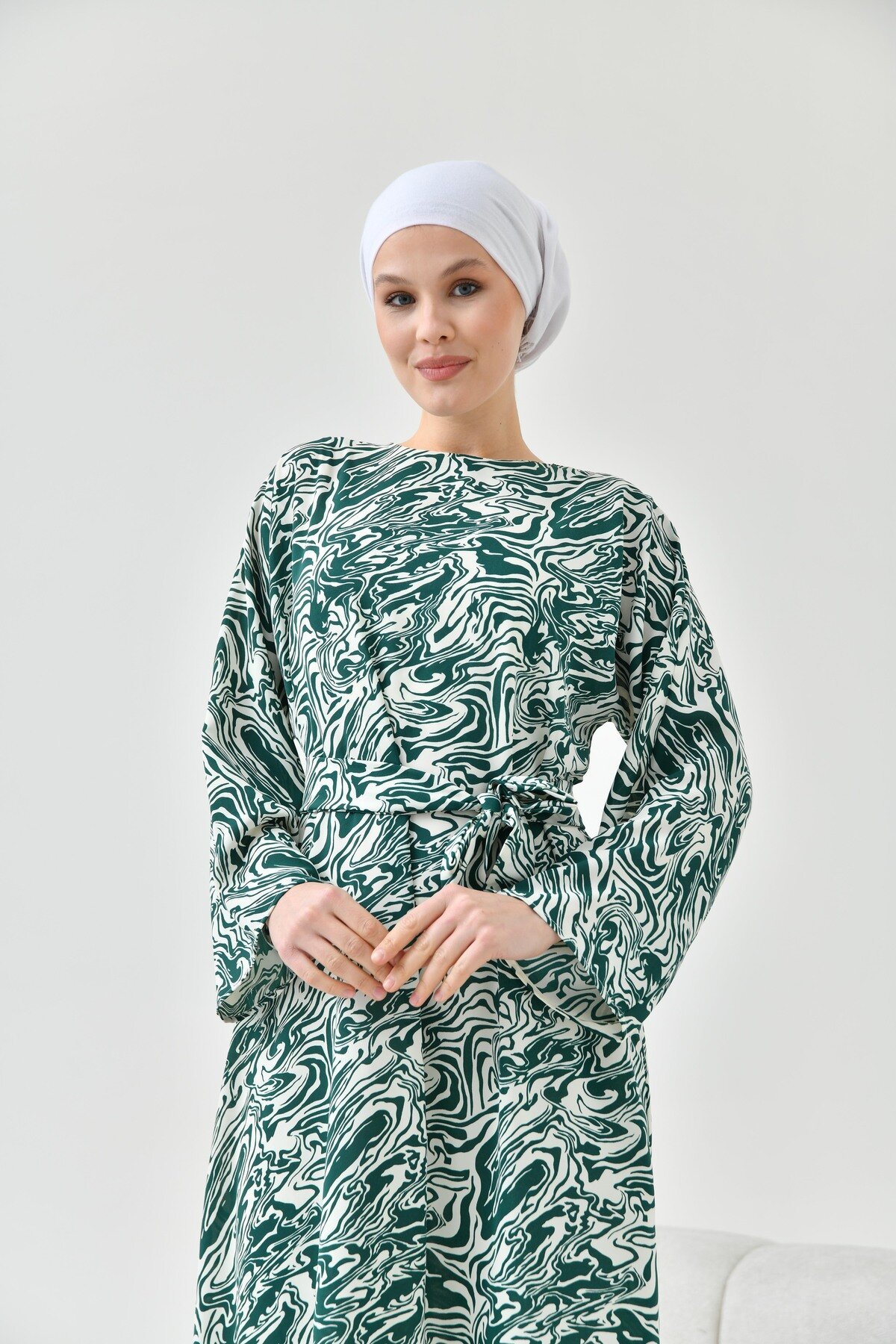 Modest Dress - Green - Tuncay