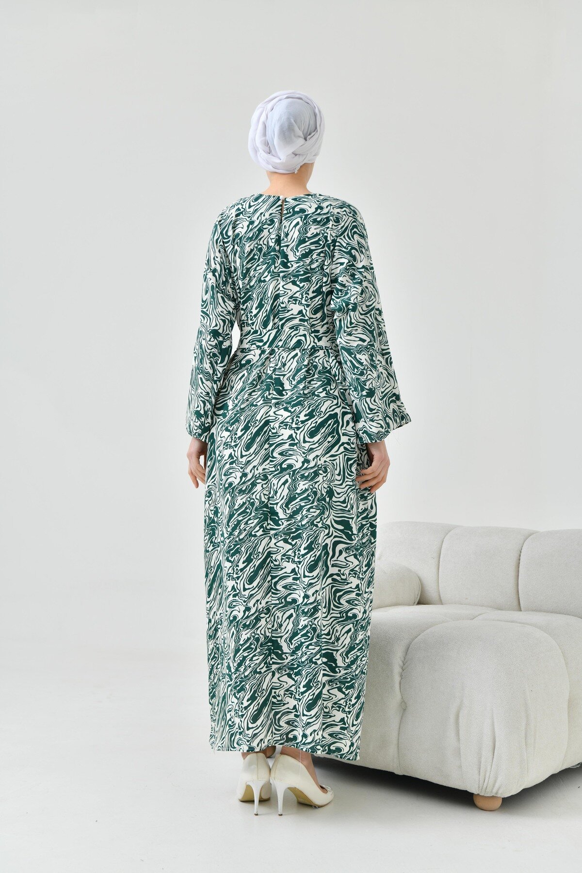 Modest Dress - Green - Tuncay