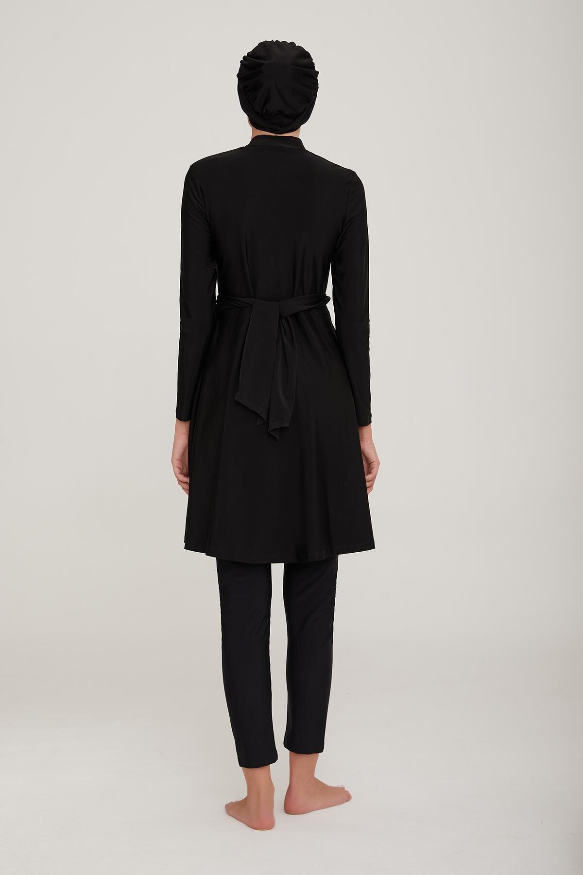 Siyah Tam Kapalı Mayo - Adasea
