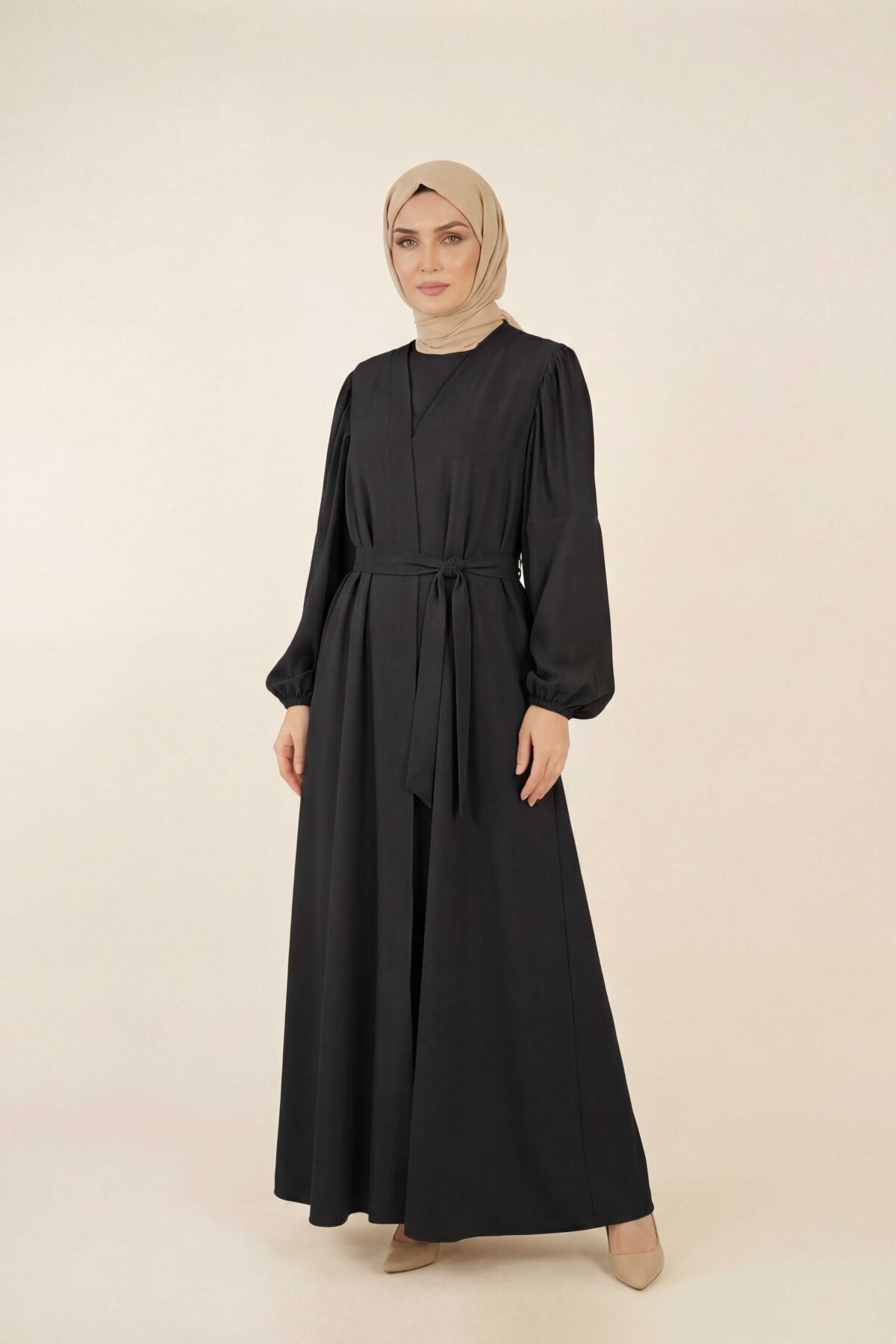 Dubai Silk Abaya - Black - Beyza