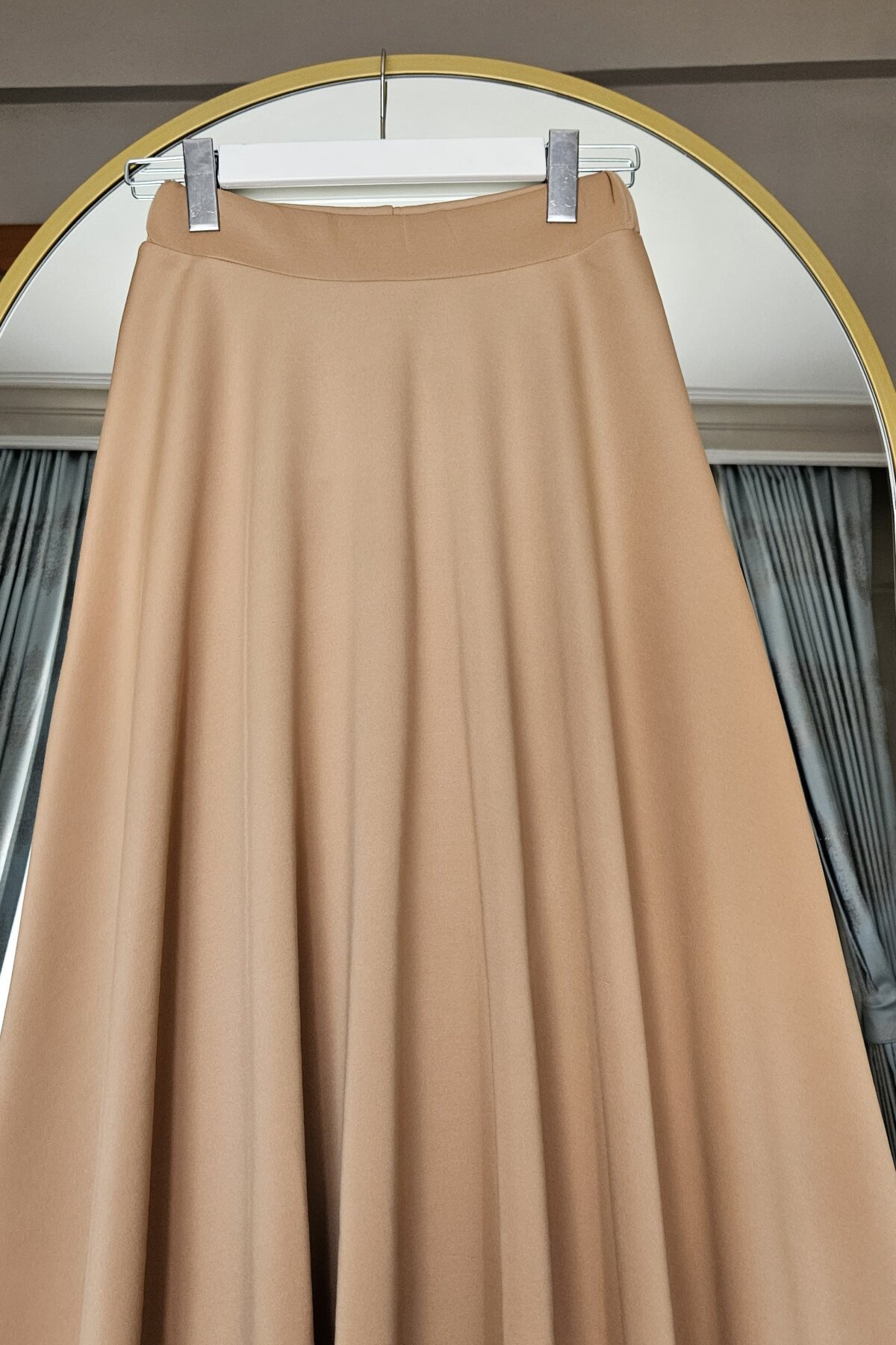 فستان سكوبا لون بني فاتح - Dimar Butik