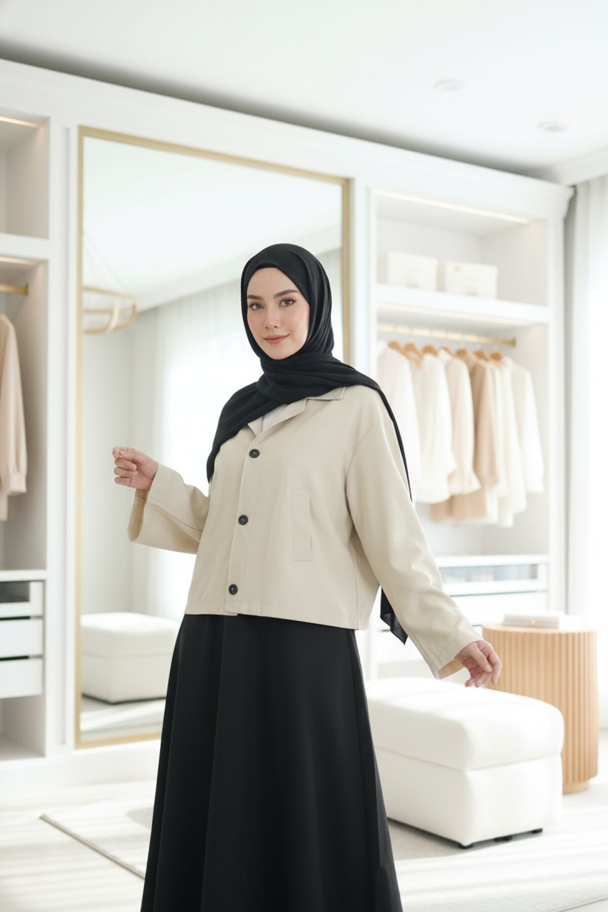 جاكيت بستايل ترنشكوت بيج بدون بطانة - Dimar Butik