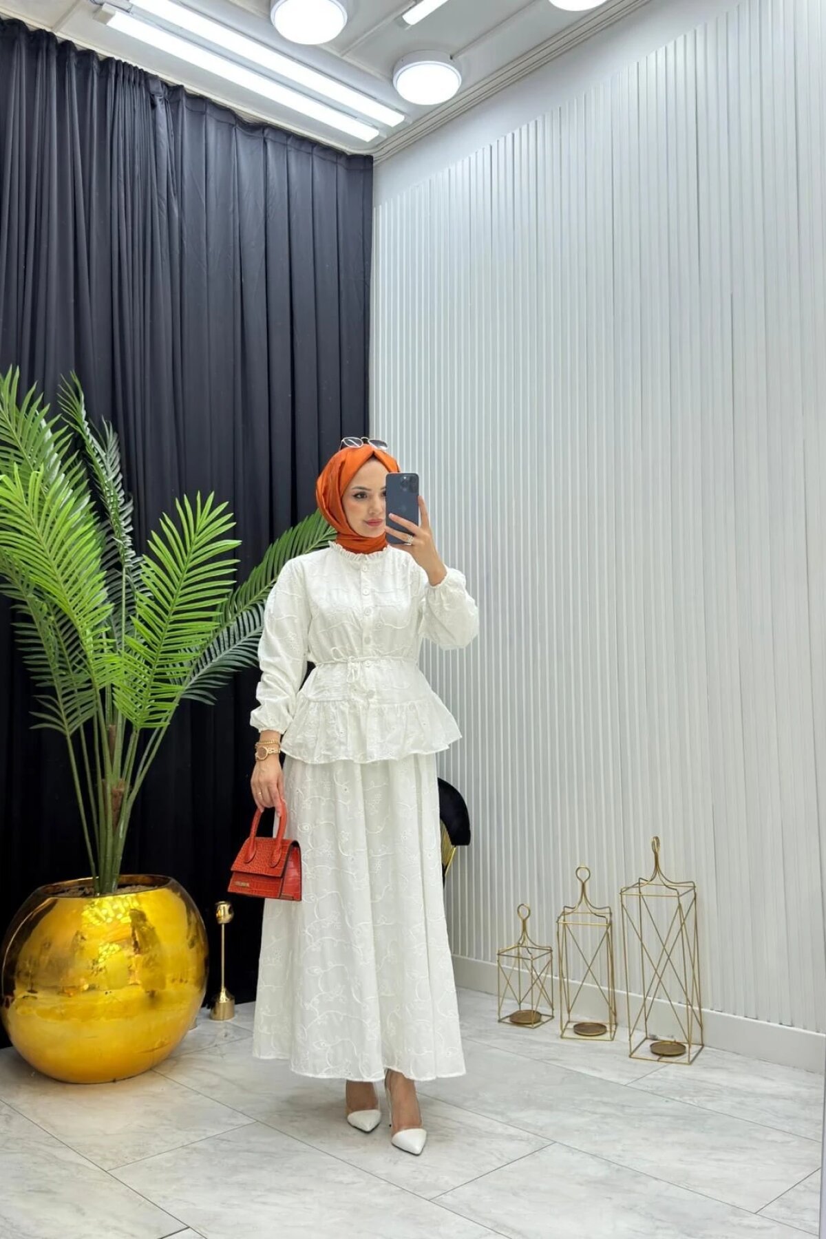 Beyaz Fisto Dantel Astarlı İkili Takım - Dimar Butik