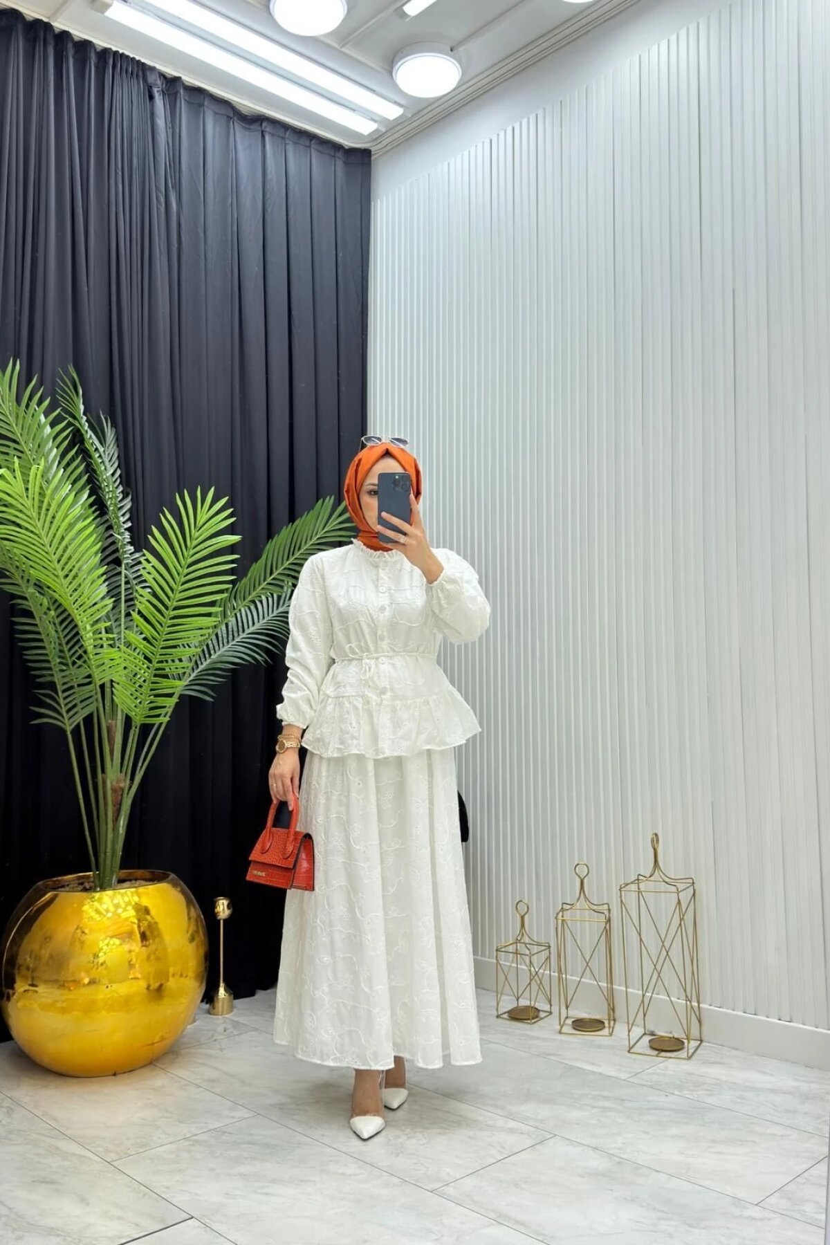 Beyaz Fisto Dantel Astarlı İkili Takım - Dimar Butik