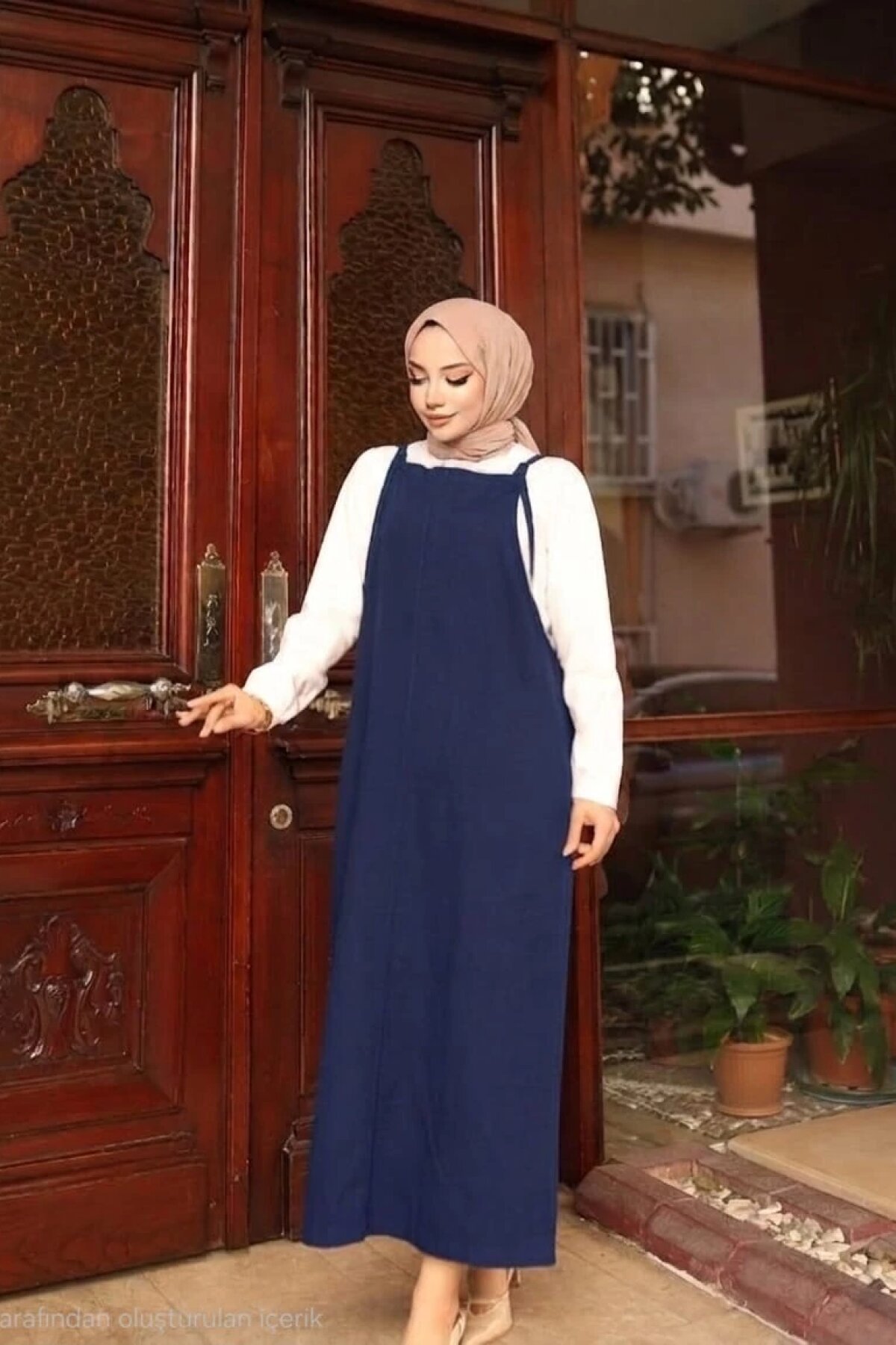 Lacivert Gabardin Jile Elbise - Dimar Butik