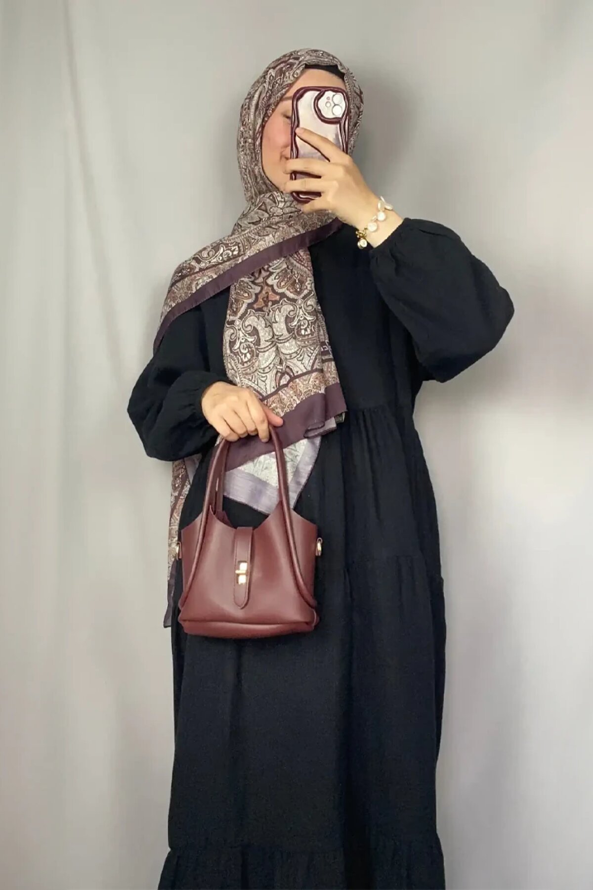 Siyah Müslin Elbise - Dimar Butik