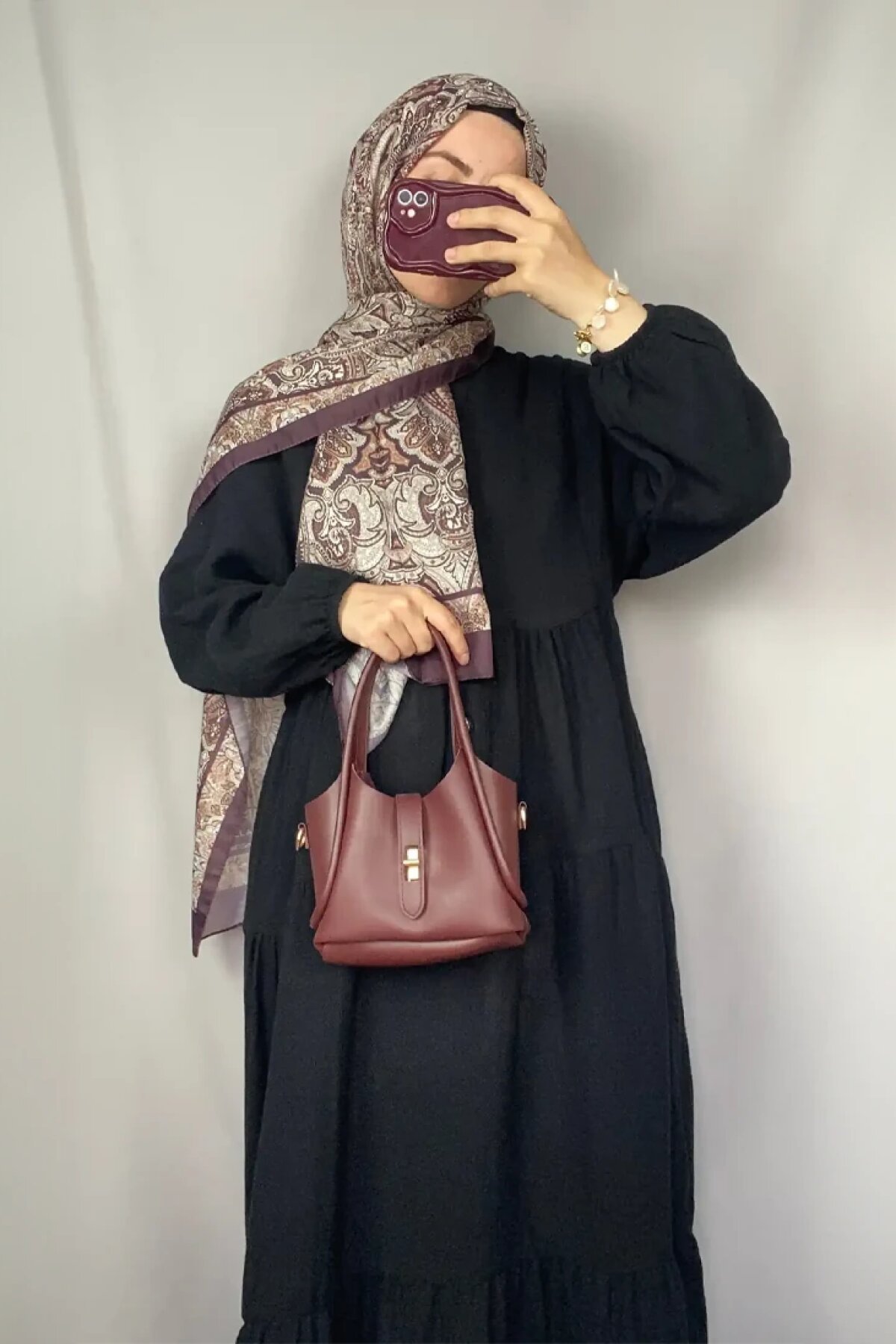 Siyah Müslin Elbise - Dimar Butik