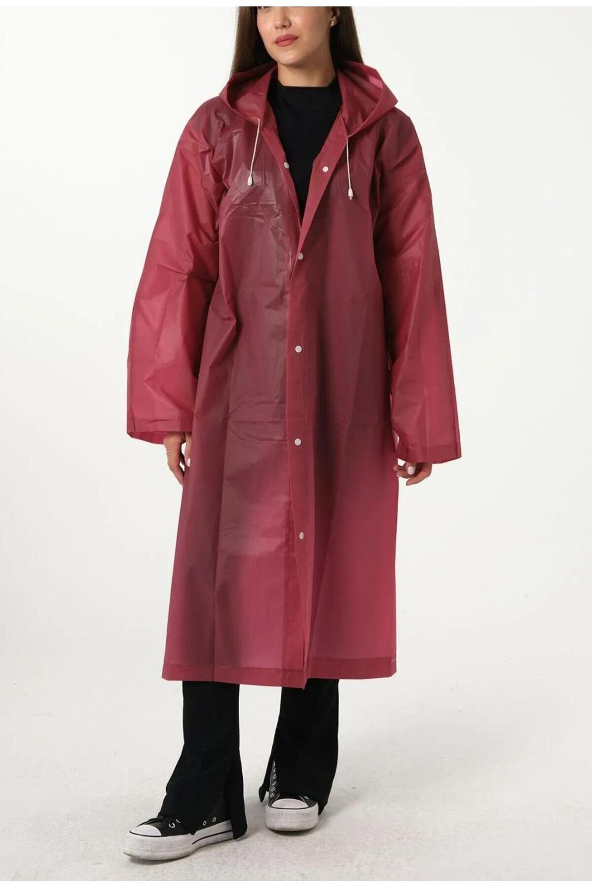 Bordo Help Me Yağmurluk Trençkot - EREN STYLE