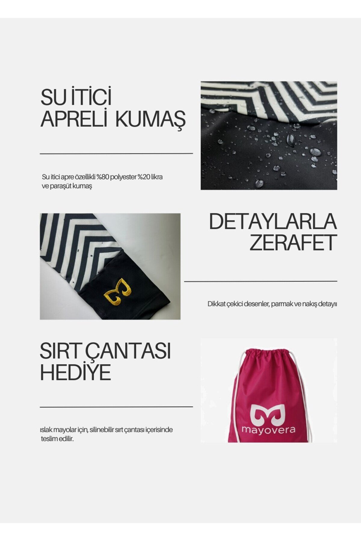 Hardal Zigzag Tam Kapalı Mayo - Mayovera