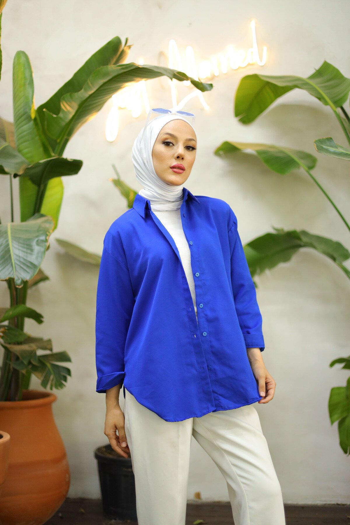Saks Oversize Basic Gömlek - Shirosa