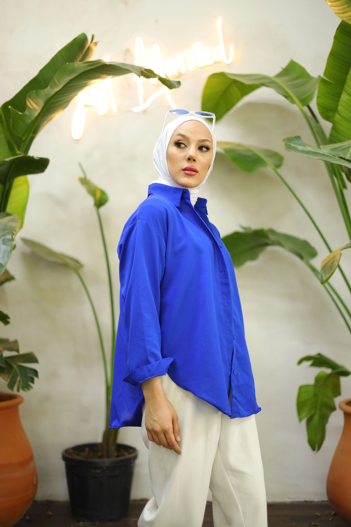 Saks Oversize Basic Gömlek - Shirosa