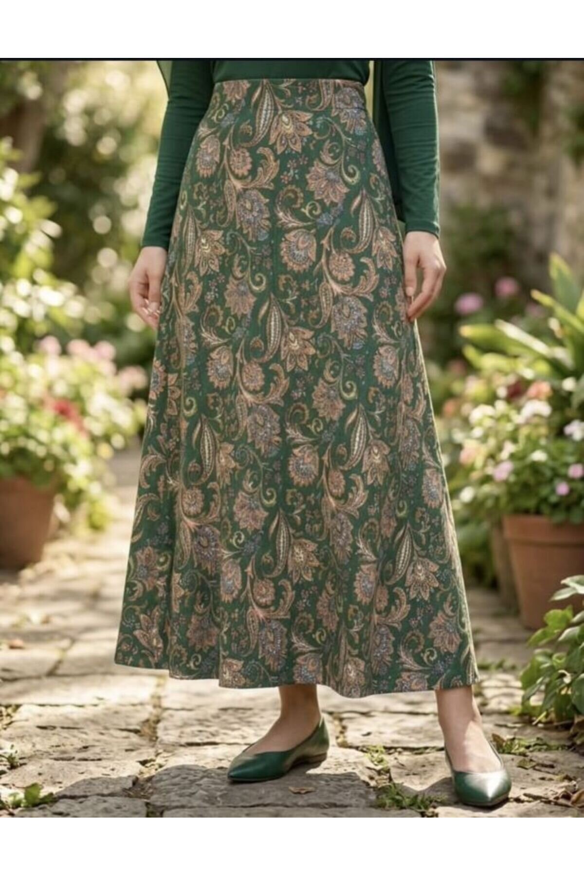 Patterned Skirt - Green - Shirosa