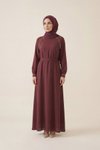 Mürdüm Boru Boncuklu Elbise
