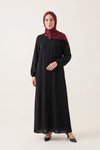 Siyah Kolu Taşlı Ferace
