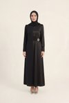 Siyah Tokalı Abiye Elbise