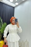 Beyaz Fisto Dantel Astarlı İkili Takım
