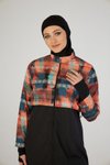 Siyah Urban Wave Tam Kapalı Croplu Pantolonlu Mayo
