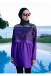 Mor Dinamik Tam Kapalı Mayo