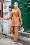 Camel Dikiş Detaylı İkili Takım