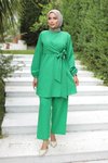 Side Tie-Detail Modest Two-Piece Set - Emerald