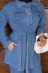Açık Mavi Luna Denim İkili Tesettür Takım