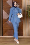 Açık Mavi Luna Denim İkili Tesettür Takım