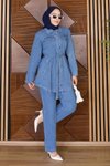 Açık Mavi Luna Denim İkili Tesettür Takım