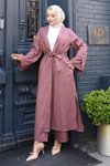 Gül Kurusu Apolet Detaylı Kimono İkili Tesettür Takım