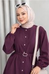 Mürdüm Lavin Oval Tokalı İkili Tesettür Takım