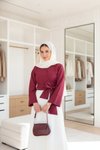 Bordo Asimetrik Fiyonk Detaylı Gömlek