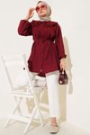 Bordo Çift Yakalı Tunik