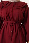 Bordo Çift Yakalı Tunik