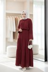 Bordo Dantel Detaylı İkili Takım