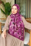 Bordo Gül Desen Pamuk Şal