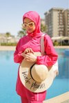 Pembe 4 Parça Tam Kapalı Mayo