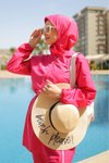 Pembe 4 Parça Tam Kapalı Mayo