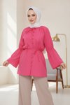 Pembe Bağcık Detaylı Tunik