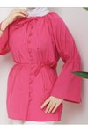 Pembe Bağcık Detaylı Tunik