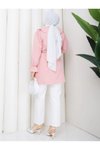 Pembe Bebe Yakalı İşlemeli Tunik