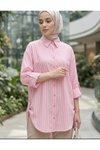 Pembe Çizgili Apoletli Tunik