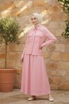 Pembe Etek Gömlek İkili Takım