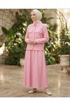 Pembe Etek Gömlek İkili Takım