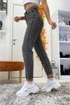 Siyah Denim Boyfriend Mom Pantolon
